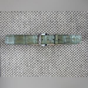 SoldLinks & Kings Green Caiman Crocodile Print Belt Men’s Size 32